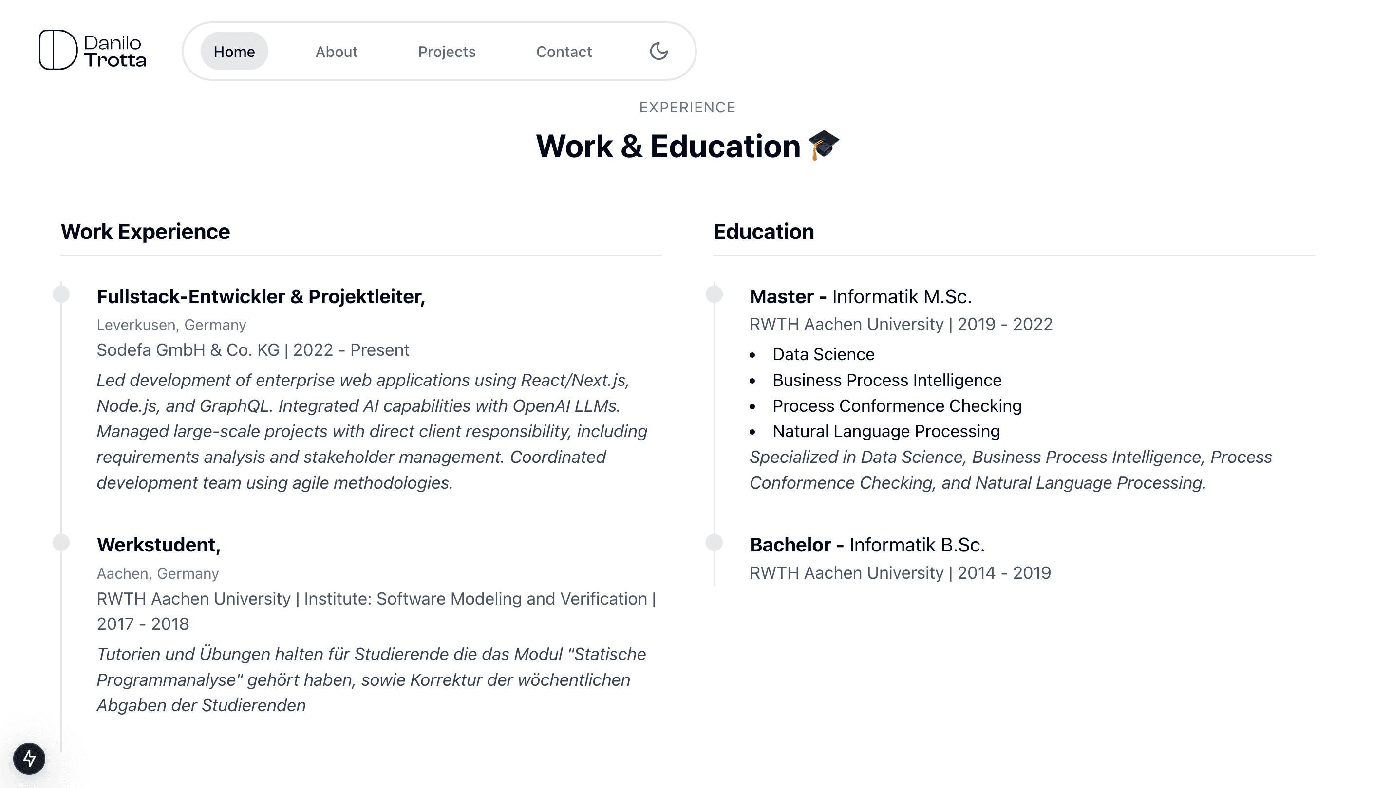 Portfolio Website screenshot